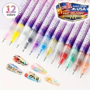 12-Color Nail Art Pens
